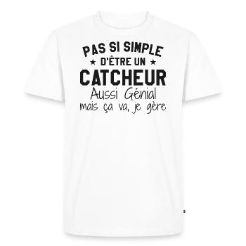 Catcheur Génial - T-shirt Premium bio Homme - blanc - Devant - Nico (187cm)