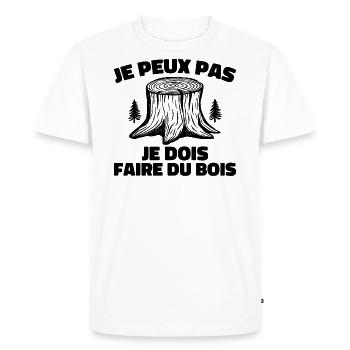 I can't I have to make wood - Men's Premium Organic T-Shirt - white - Front - Nico (187cm)