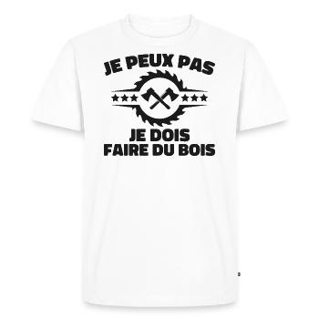 I can't I have to make wood - Men's Premium Organic T-Shirt - white - Front - Nico (187cm)