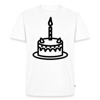 Gateau d'anniversaire - T-shirt Premium bio Homme - blanc - Devant - Nico (187cm)