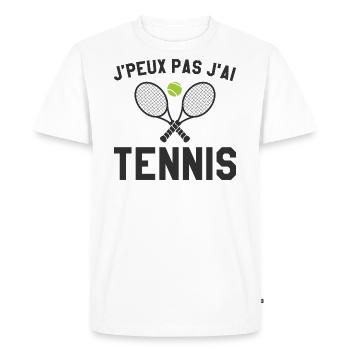 Je Peux Pas J'ai Tennis Cadeau Joueur De Tennis - T-shirt Premium bio Homme - blanc - Devant - Nico (187cm)