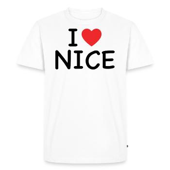 i love nice - j'aime nice - T-shirt Premium bio Homme - blanc - Devant - Nico (187cm)