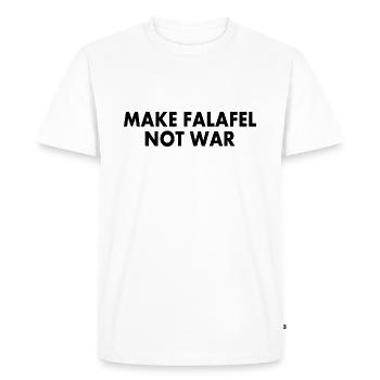 Make falafel not war - Men's Premium Organic T-Shirt - white - Front - Nico (187cm)