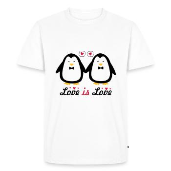 love is love gay pride - Men's Premium Organic T-Shirt - white - Front - Nico (187cm)