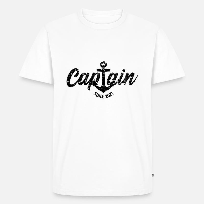 CAPTAIN SINCE 2021 - Männer Premium Bio T-Shirt - Weiß