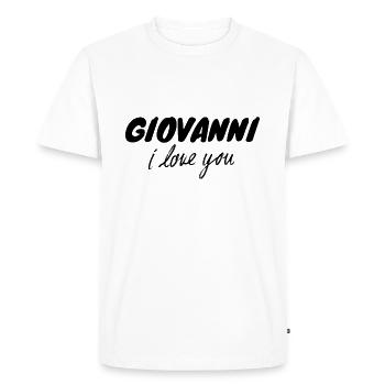 Giovanni je t’aime - T-shirt Premium bio Homme - blanc - Devant - Nico (187cm)