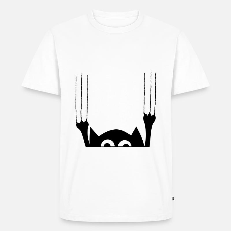 Katze Kratzspur - Männer Premium Bio T-Shirt - Weiß