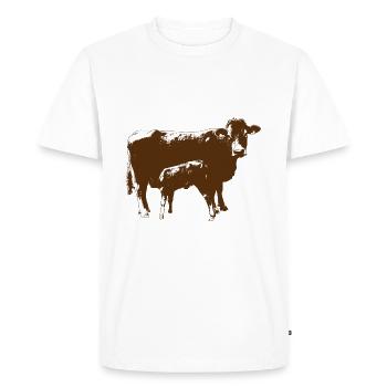 Cow with calf - Men's Premium Organic T-Shirt - white - Front - Nico (187cm)