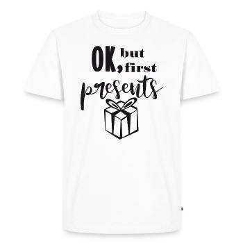 First presents gifts xmas saying Christmas - Men's Premium Organic T-Shirt - white - Front - Nico (187cm)