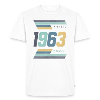 1963 Je ne suis pas vieux Je suis classique Idée cadeau - T-shirt Premium bio Homme - blanc - Devant - Nico (187cm)