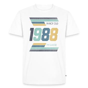 1988 Je ne suis pas vieux Je suis classique Idée cadeau - T-shirt Premium bio Homme - blanc - Devant - Nico (187cm)