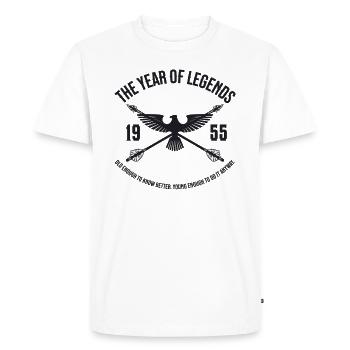 L’Année des Légendes 1955 Vintage Vintage Design - T-shirt Premium bio Homme - blanc - Devant - Nico (187cm)