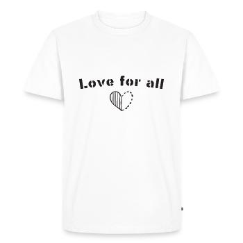 Love for all - Men's Premium Organic T-Shirt - white - Front - Nico (187cm)