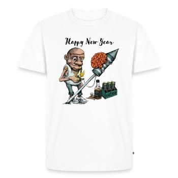 Bonne année - T-shirt Premium bio Homme - blanc - Devant - Nico (187cm)