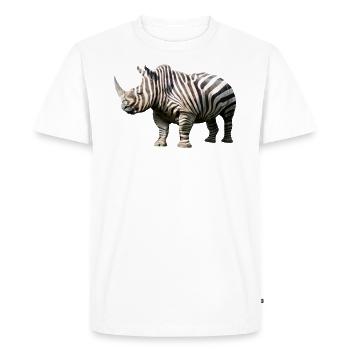 Rhino zebra animal - Men's Premium Organic T-Shirt - white - Front - Nico (187cm)