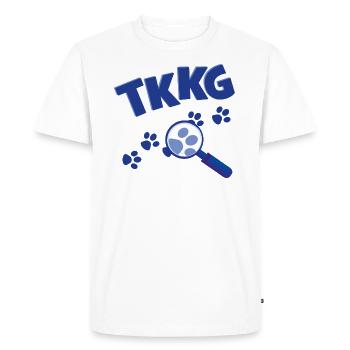 TKKG Junior Logo Mit Lupe Und Pfotenabdrücken - Männer Premium Bio T-Shirt - Weiß - Vorne - Nico (187cm)
