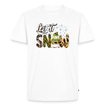 Noël Bonhomme de neige, Laisse neiger , Bonhomme de neige cadeau - T-shirt Premium bio Homme - blanc - Devant - Nico (187cm)