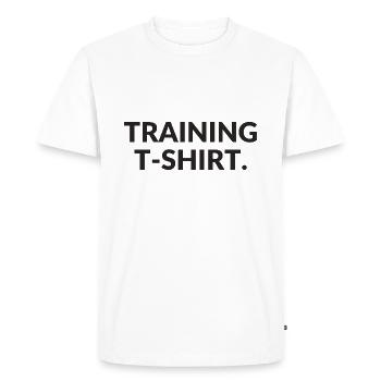 T-shirt d’entraînement Fitness Sports Renforcement musculaire - T-shirt Premium bio Homme - blanc - Devant - Nico (187cm)