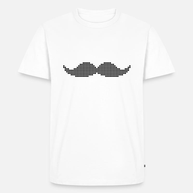 Moustache - Bart - Männer Premium Bio T-Shirt - Weiß