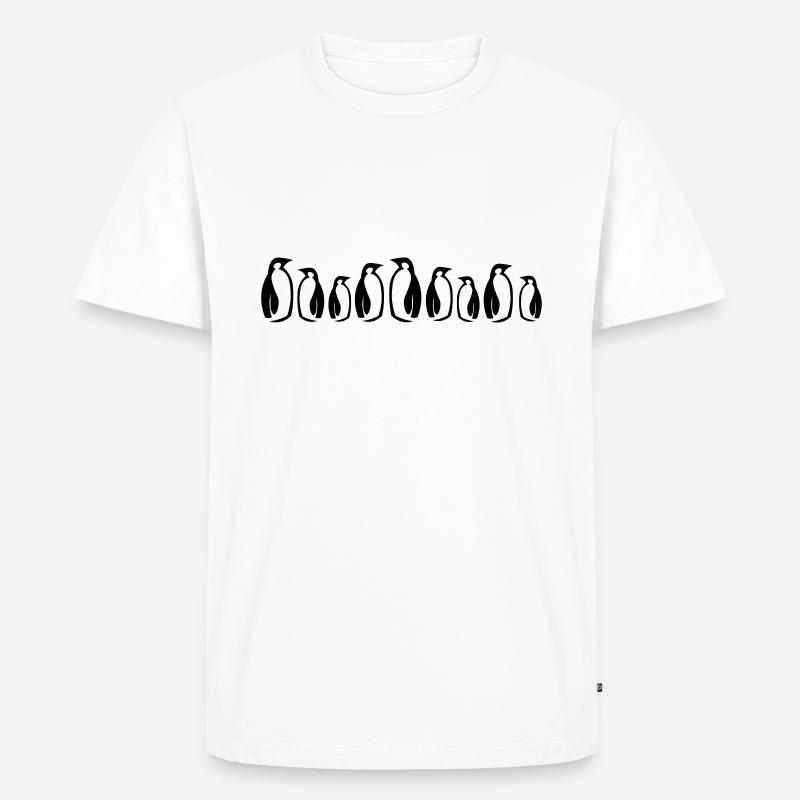 Pinguin Kolonie Geschenkidee - Männer Premium Bio T-Shirt - Weiß