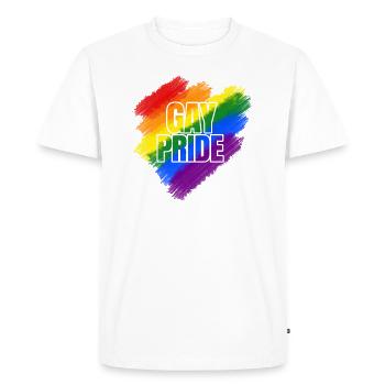 Gay Pride, Pride, Rainbow, Rainbow, Gift - Men's Premium Organic T-Shirt - white - Front - Nico (187cm)