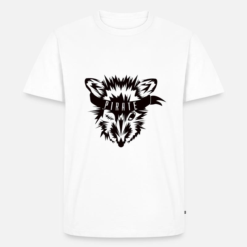 Fox Pirat - Männer Premium Bio T-Shirt - Weiß