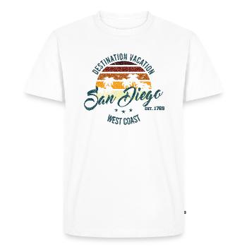 Destination San Diego - T-shirt Premium bio Homme - blanc - Devant - Nico (187cm)