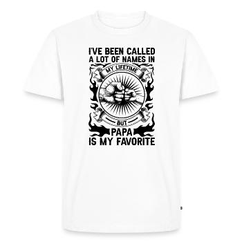 Idée de cadeau papa père fils appelé beaucoup de noms - T-shirt Premium bio Homme - blanc - Devant - Nico (187cm)