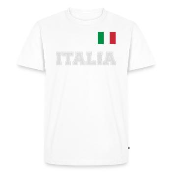 Look maillot Italie - ITALIA avec drapeau - T-shirt Premium bio Homme - blanc - Devant - Nico (187cm)