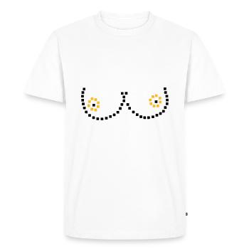 Pixel breasts - Men's Premium Organic T-Shirt - white - Front - Nico (187cm)