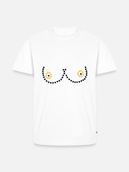 Pixel breasts - Men's Premium Organic T-Shirt - white