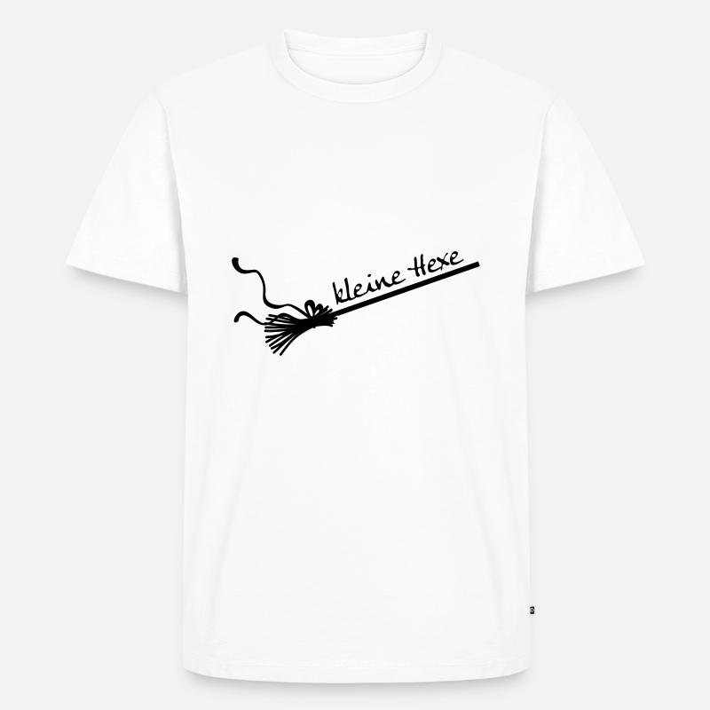 Kleine Hexe Besen - Männer Premium Bio T-Shirt - Weiß