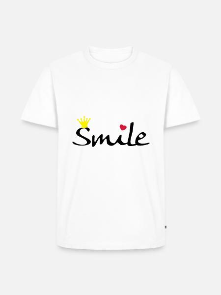 Smile - Männer Premium Bio T-Shirt - Weiß