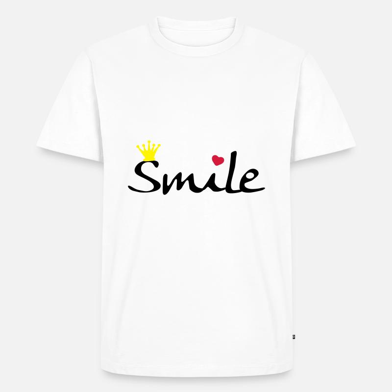 Smile - Männer Premium Bio T-Shirt - Weiß