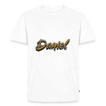 Daniel First name Name individually personalized - Men's Premium Organic T-Shirt - white - Front - Nico (187cm)