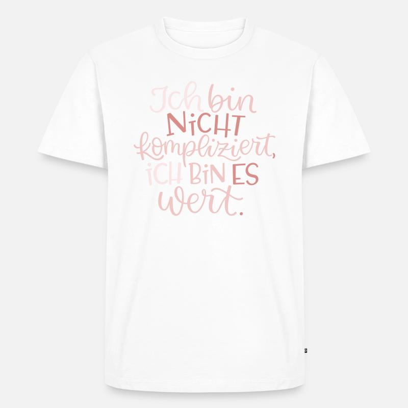 Ich Bin Es Wert - Männer Premium Bio T-Shirt - Weiß