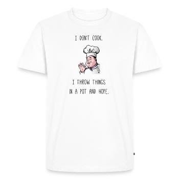 Dire drôle Chef de cuisine Chef - T-shirt Premium bio Homme - blanc - Devant - Nico (187cm)