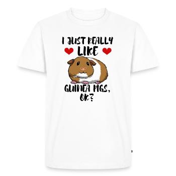 Citations de cochons d'Inde mignons, animaux - T-shirt Premium bio Homme - blanc - Devant - Nico (187cm)