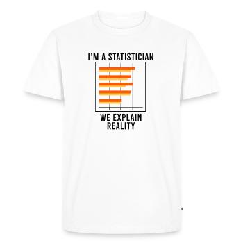 Funny Saying Statistics Data Science Analyst - Men's Premium Organic T-Shirt - white - Front - Nico (187cm)