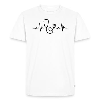 Fréquence Du Pouls Du Stéthoscope - Vétérinaire - T-shirt Premium bio Homme - blanc - Devant - Nico (187cm)