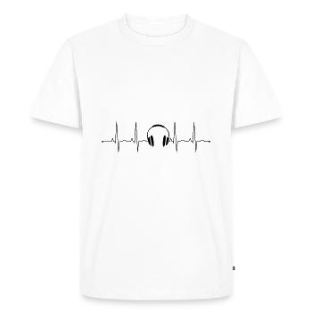 Casque pour mélomane - T-shirt Premium bio Homme - blanc - Devant - Nico (187cm)