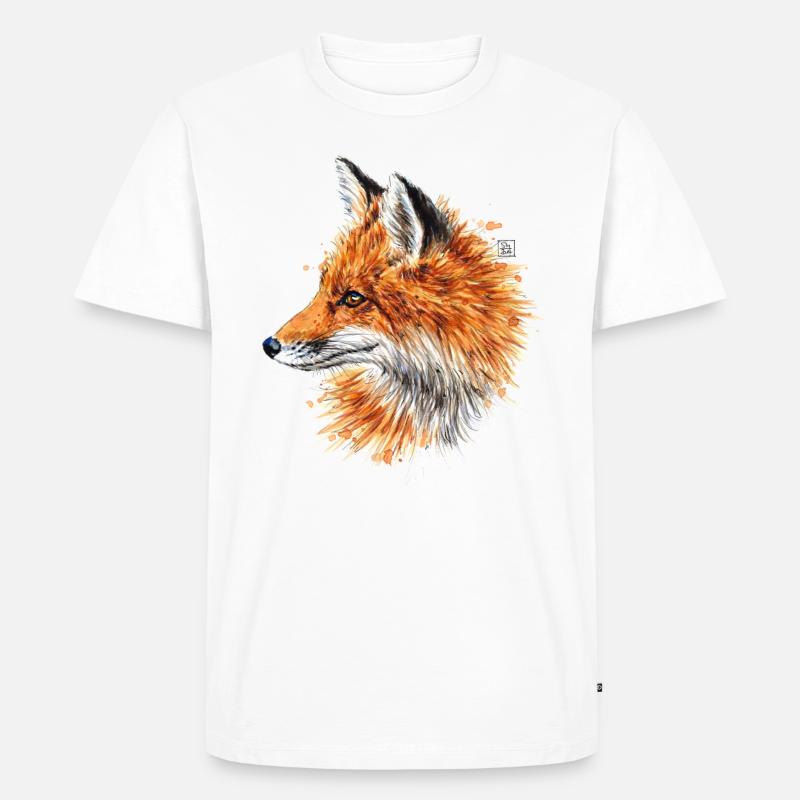 Fuchs | fox - Männer Premium Bio T-Shirt - Weiß