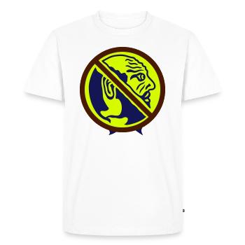 Homme, interdit. Restriction et discrimination - T-shirt Premium bio Homme - blanc - Devant - Nico (187cm)