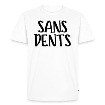 sans dents - T-shirt Premium bio Homme - blanc - Devant - Nico (187cm)