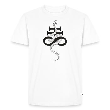Croix de léviathan serpent noir - T-shirt Premium bio Homme - blanc - Devant - Nico (187cm)