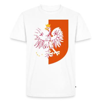 T-shirt drapeau de la Pologne - Cadeau Polska Pologne - T-shirt Premium bio Homme - blanc - Devant - Nico (187cm)