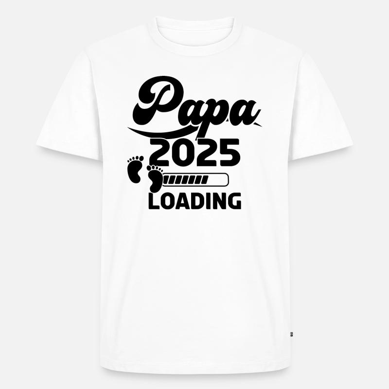 Papa 2025 Loading - Männer Premium Bio T-Shirt - Weiß
