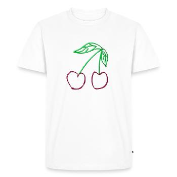 Cherry - cherries - Men's Premium Organic T-Shirt - white - Front - Nico (187cm)