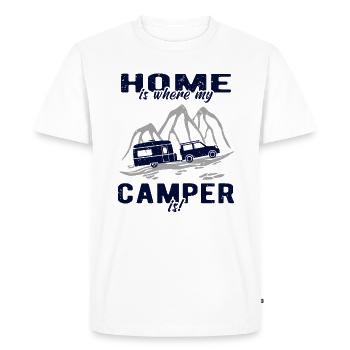Caravane Home Camper - T-shirt Premium bio Homme - blanc - Devant - Nico (187cm)