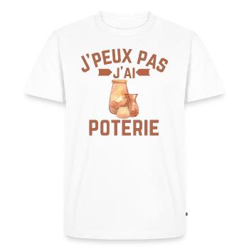 J'peux pas j'ai Poterie - T-shirt Premium bio Homme - blanc - Devant - Nico (187cm)